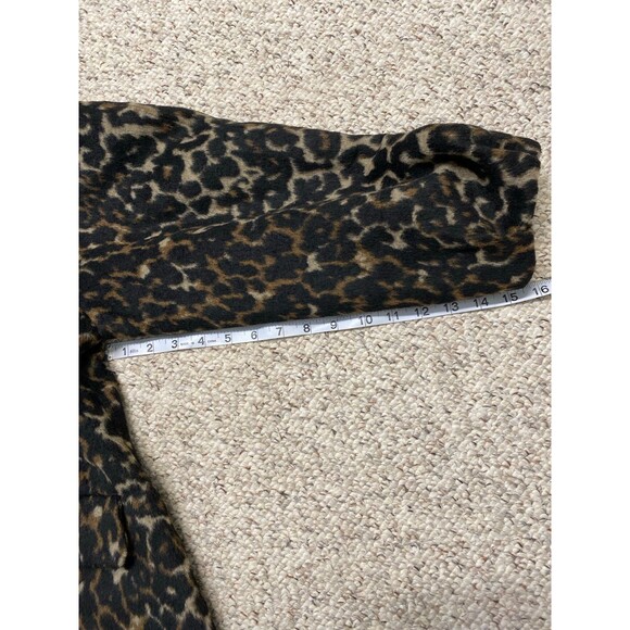 Leopard Print Puff Sleeve Dress Coat – Vintage Glam Holiday Party Jacket Small - Picture 10 of 11